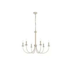 Brielle 6 lights pendant in weathered dove