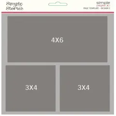 Simple Stories Simple Pages Page Template-(1) 2-3"X4" & 1-4"X6"