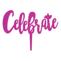 Celebrate Plastic Candle Holder Cake Topper, 1ct Pink