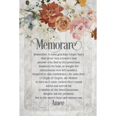 Dexsa Memorare Symbols of Faith Inspirational Wood Plaque 6 inches x 9 inches