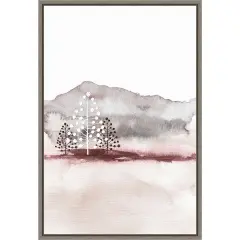 Holiday Time 2 Christmas Trees by Design Fabrikken Canvas Art Framed