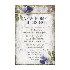 Dexsa New Home Blessing Wood Plaque with Easel and Wall Hanger 6"x9"