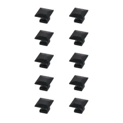 Cecil 1.3" Matte Black Square Knob Multipack (Set of 10)