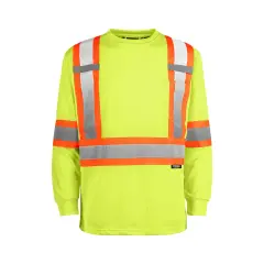 High Visibility Long Sleeve Safety T-shirt | RADYAN&reg; Safety green