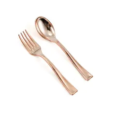 4-Inch long Rose Gold Disposable Plastic Appetizer Forks