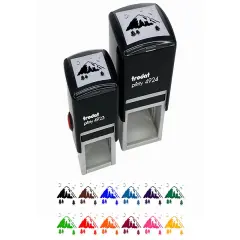 Mountain Scenic Landscape Self-Inking Rubber Stamp Ink Stamper Purple