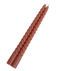 12 Unscented 11 in Long Spiral Premium Wax Taper CANDLES Dusty rose