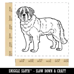 Gentle St. Bernard Pet Dog Self-Inking Rubber Stamp Ink Stamper Red