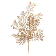 Select Artificials 28" Brown Glittered Mimosa Tree Leaf Autumn Spray