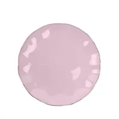 9" Round Disposable Salad Dinner Plastic Plates Gold Wavy Trim Lavender