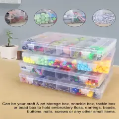 4 Pieces Bead Organizer 36 GridsClear Plastic Parts Organizer Box 3600 Tackle Box Craft Storage Compartment Divided Container