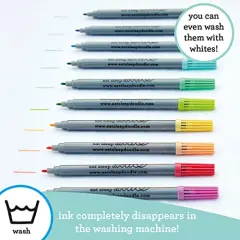 10 Pieces Original Doodle Wash-Out Fabric Marker SetDouble-Ended Felt Tip Markers: Pastel Colors