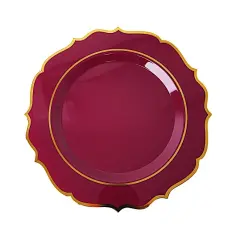 10.5" Disposable Plastic Plates Scalloped Rim