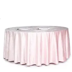 120-Inch Classic Round Premium Velvet Tablecloth Blush