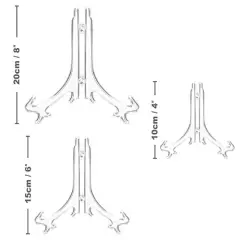 6 Pieces Plastic Easels, 4/6/8 Inches Clear Easel Display Stand/Plate Holders to Display Pictures, Items
