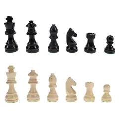 WE Games Black Stained Wood Staunton Weighted Chess Pieces,3 in. King