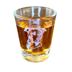 2oz Pit bull dog puppy Shot Glass