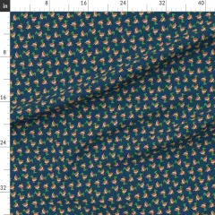 Various Fabrics by the Yard or Fat Quarter Mallard Ducks Navy Blue Cute Birds Small Scale Custom Printed Fabric by Spoonflower