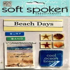 Me & My Big Ideas Soft Spoken Beach Days Dimensional Stickers
