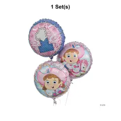 1st Birthday Cowgirl 18" Mylar Balloons - 3 Pc.