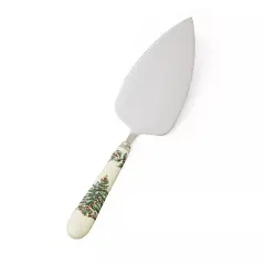 Spode Christmas Tree 10.5" Cake Knife/Server, Fine Porcelain & Stainless Steel