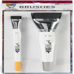 Dina Wakley Media Stiff Bristle Brushes 2/Pkg-1.5" & .5"