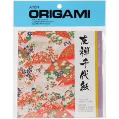Aitoh Origami Paper 5.875"X5.875" 8/Pkg-Yuzen Washi Red