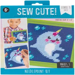 Colorbok Sew Cute! Needlepoint Kit-Narwhal
