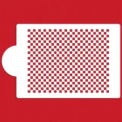 Mini Check Cake Stencil | C487 by Designer Stencils | Cake Decorating Tools | Baking Stencils for Royal Icing, Airbrush, Dusting Powder | Reusable Plastic Food Grade Stencil for Cakes | Easy to Use & Clean Cake Stencil