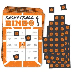 Big Dot of Happiness Basketball - Let the Madness Begin - Bar Bingo Cards and Markers - College Basketball Party Bingo Game - Set of 18