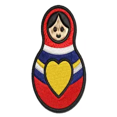 Matryoshka Babushka Russian Nesting Stacking Doll Multi-Color Embroidered Iron-On or Hook & Loop Patch Applique