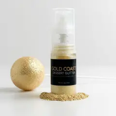 Shine Dessert Glitter: "Gold Coast" - Light Gold Edible Dessert Glitter (Dust Pump)