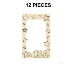 Color Your Own Patriotic Picture Frame Magnets - 12 Pc.