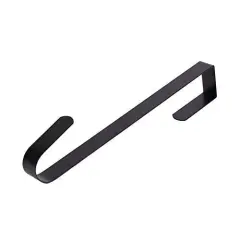 15" Wreath Hanger for Front Door Metal Over The Door Single Hook, Black(1)