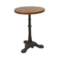 Contemporary Home Living 28" Chestnut Brown and Black Rustic Round Accent Table