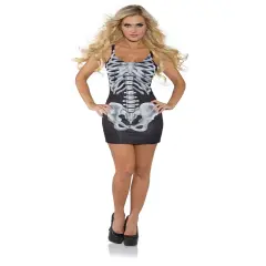Women's Skeletal Bone Mistress Costume Dress