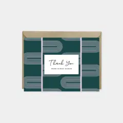 Fine Line Deco Pattern Thank You Card