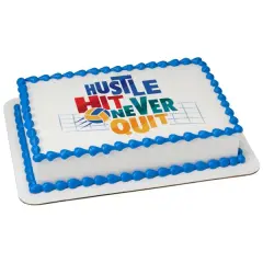 Hustle, Hit, Never Quit Edible Cake Topper Image 1/4 sheet