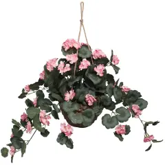 30-Inch Pink Silk Geranium Plant with Lifelike Appearance for Home and Office D&eacute;cor | Vibrant Artificial Flower Arrangement | Floral Home by Artificial Flowers