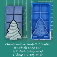 Christmas Tree - Snap Out Center - Wax Melt Snap Bar Silicone Mold