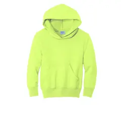Port & Company&reg; Youth Core Fleece Pullover Hooded Sweatshirt Neon Yellow
