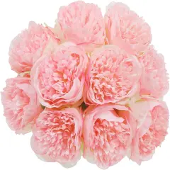 10Heads Artificial Peony Silk Flowers for Home, Wedding, and Party Decor Pink