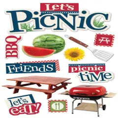 Paper House Let's Picnic Dimensional Stickers