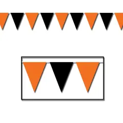 Beistle - Orange & Black Pennant Banner - 17" x 30' - 12 Pack