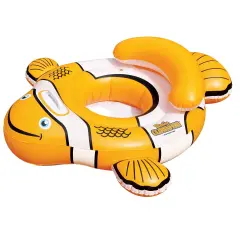 Swim Central 40'' Orange and White Inflatable Clownfish Baby Pool Float
