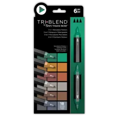 Spectrum Noir TriBlend Marker Set - Woodland Shades - 6pc Set