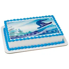 Snowboarding Edible Cake Topper Image 1/4 sheet