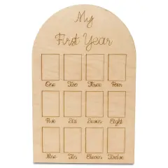 My 1st Year Photo Frame, Multiple Sizes, for Baby Keepsake, Decor, & Bday Party | Woodpeckers