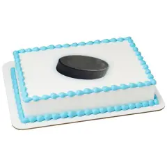 Hockey Puck Edible Cake Topper Image 1/4 sheet