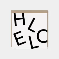 HELLO Square Greeting Card, White,